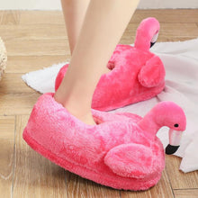 Load image into Gallery viewer, Winter lovely Home Slippers Chausson Shoes Women Flamingo slippers pantuflas unicornio pantoufle femme Warm Cotton Shoes hy24