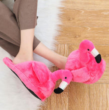 Load image into Gallery viewer, Winter lovely Home Slippers Chausson Shoes Women Flamingo slippers pantuflas unicornio pantoufle femme Warm Cotton Shoes hy24