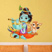 Load image into Gallery viewer, Lord Krishna with Flute wall stickers